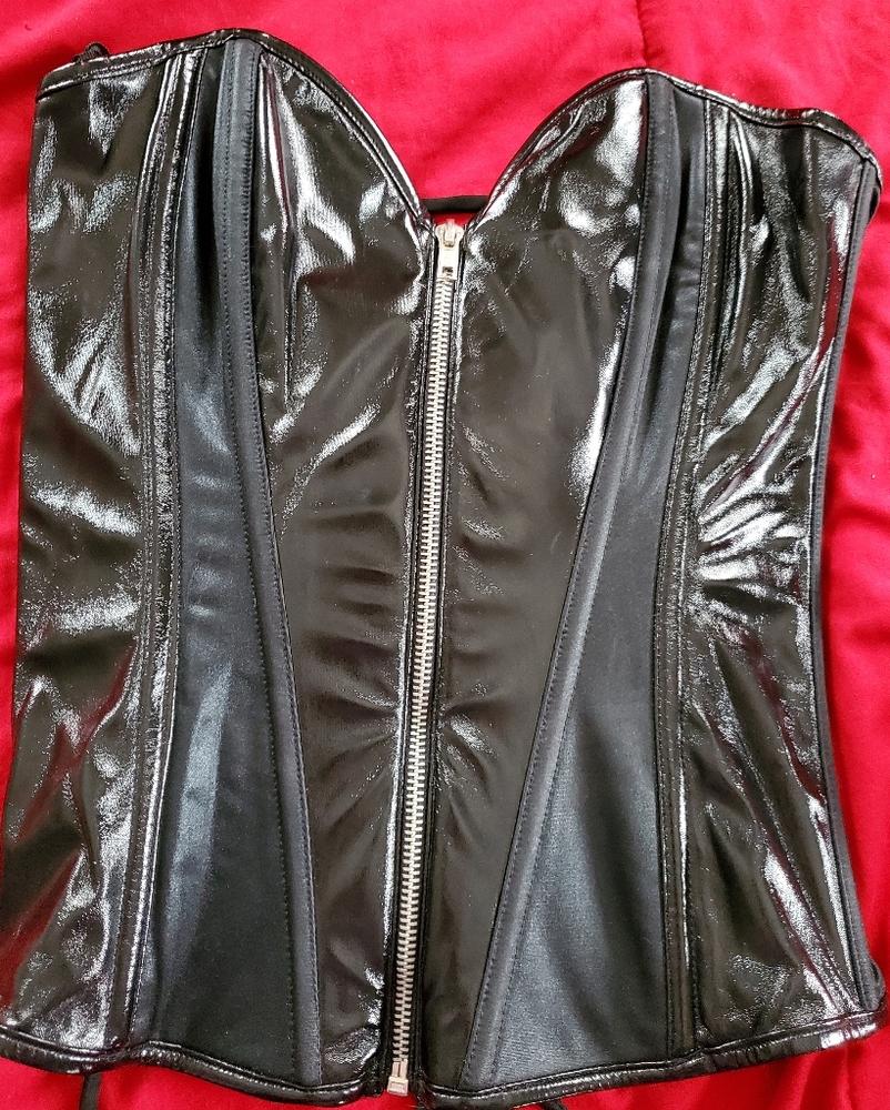 Frederick's of Hollywood Black Leather Corset